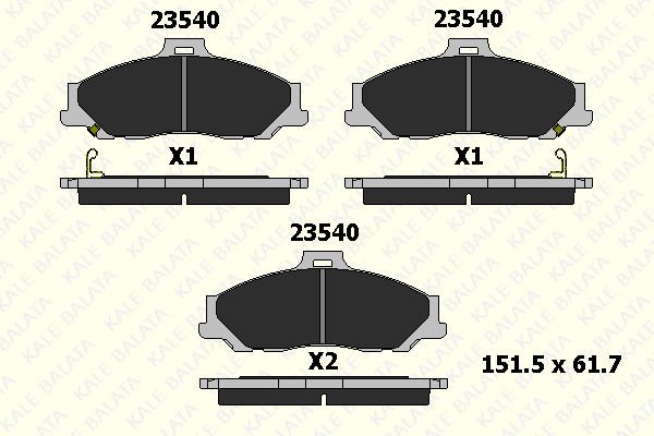 Ford Ranger 1997-2011 Arası 2.5 TD 4x4, 2.5 TD, 2.5 D, 2.5 D 4x4 Kale Marka Ön Balata