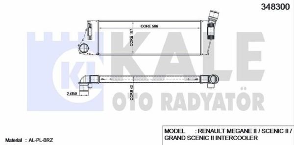 Turbo Radyatörü (İntercooler) Scenic II 1.5 dci Kale Marka