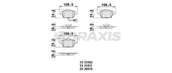 Volkswagen Passat 1988-1997 Arası 2.8 VR6 Braxis Marka Ön Balata