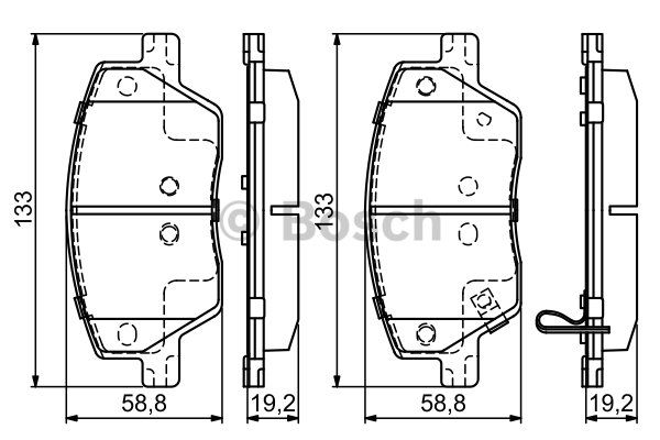 Egea 1.6 E-Torq ''Küçük Tip'' Ön Balata Bosch BOS-0986495392