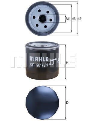 Seat Mii 2011-2015 Arası 1.0 Mahle Marka Yağ Filtresi