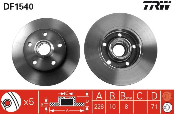 Volkswagen Golf 1989-1998 Arası 1.6, 2.0, 2.8 VR6, 2.0 GTI 16V, 1.8 TRW Marka Arka Fren Diski