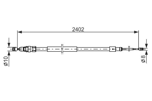 Citroen Berlingo 2008-2012 Arası 1.6 HDi 90 Bosch Marka Arka Sağ-Sol Uyumlu El Fren Teli