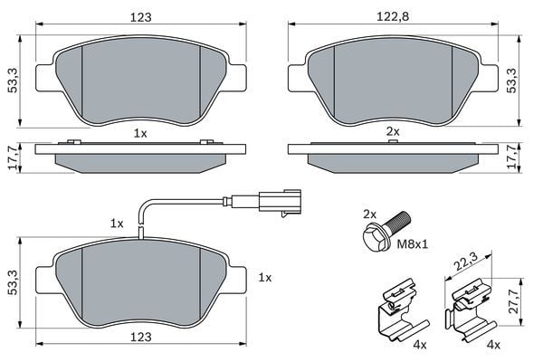 Fiat Idea 2003-2007 Arası 1.4 LPG, 1.2 16V, 1.4 16V, 1.3 D Multijet Bosch Marka Ön Balata