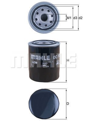 Volkswagen Lt 1975-1996 Arası 2.4 D, 2.4 TD Mahle Marka Yağ Filtresi