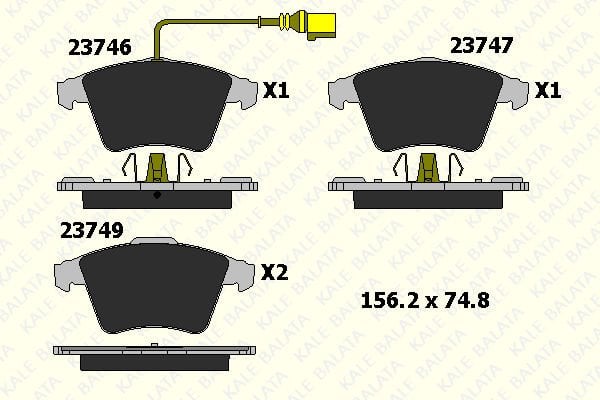 Volkswagen Transporter 2003-2015 Arası 2.0 TDI, 1.9 TDI, 2.0 TDI 4motion Kale Marka Ön Balata