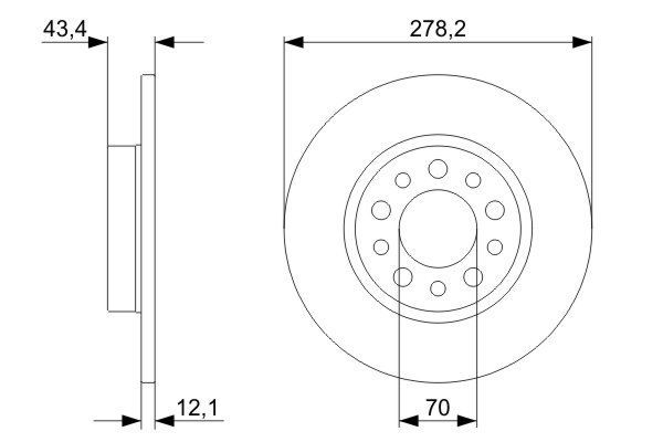 Alfa Romeo 159 2005-2012 Arası 1.9 JTDM 16V Bosch Marka Arka Fren Diski