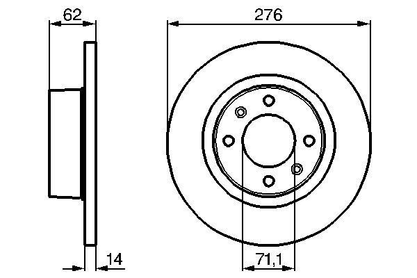 Citroen C5 2001-2005 Arası 2.0 HDi, 3.0 V6, 2.0 16V HPi, 2.0 16V, 2.2 HDi, 1.8 16V Bosch Marka Arka Fren Diski