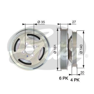 Fiat Palio 1996-2000 Arası 1.3 JTD Multijet Gates Marka Krank Kasnağı