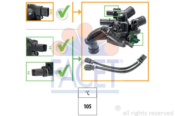 Peugeot Partner 2008-2012 Arası 1.6 Facet Marka Termostat