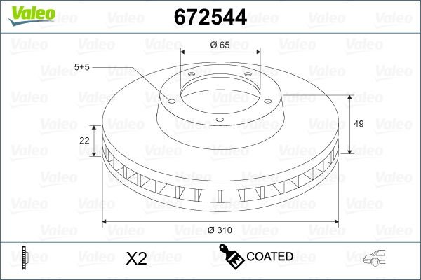 Volkswagen Golf 2003-2014 Arası 3.2 R32 4motion Valeo Marka Arka Fren Diski