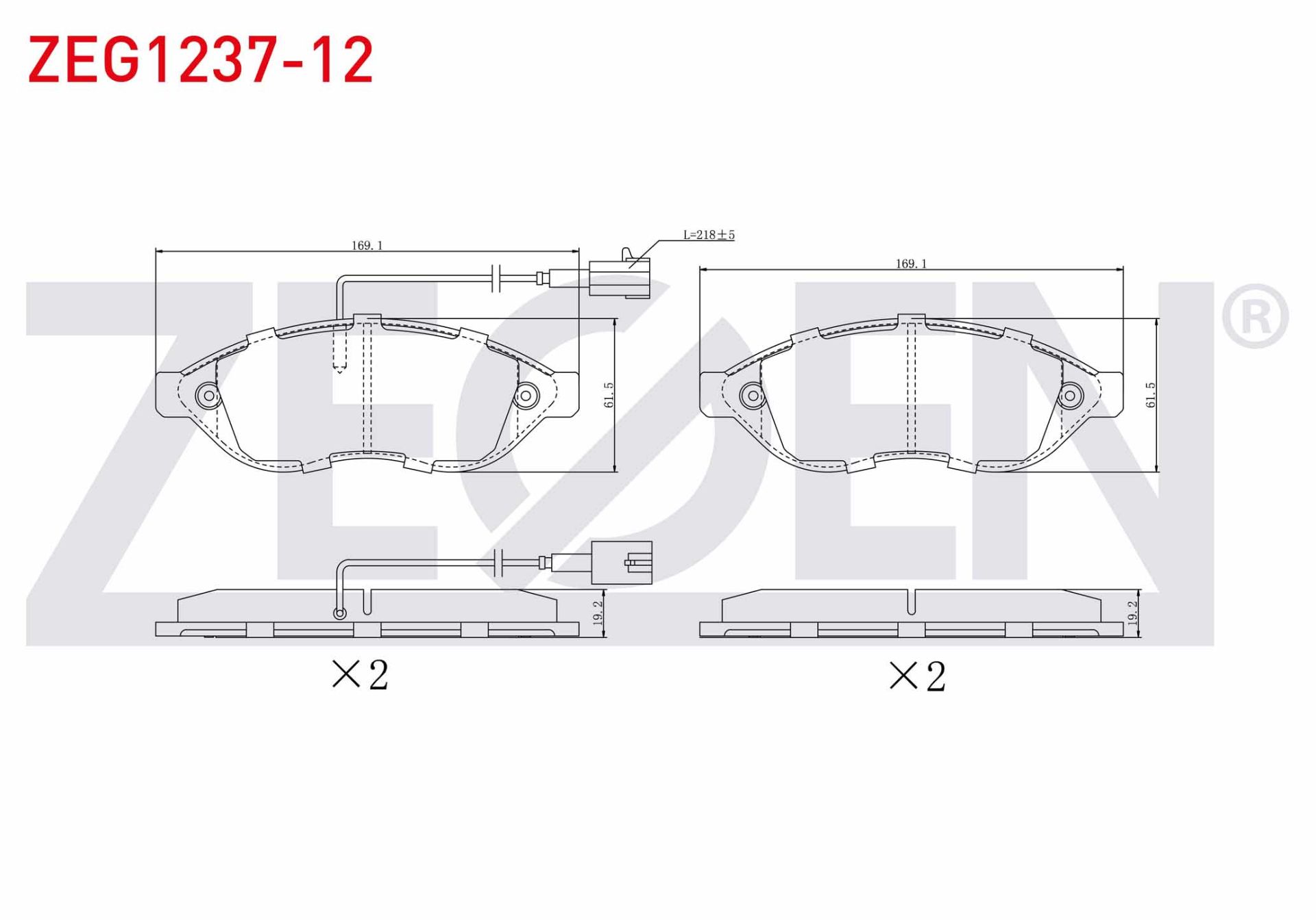 Ducato III 2.3JTD 15'' Ön Fren Balata Takımı Zegen ZEG1237-12
