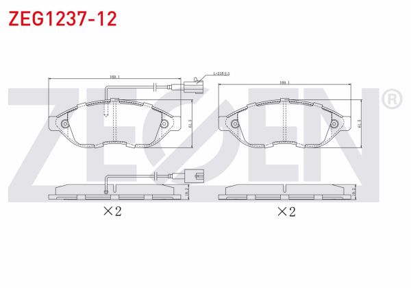 Ducato III 2.3JTD 15'' Ön Fren Balata Takımı Zegen ZEG1237-12