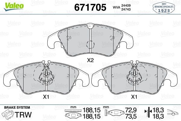 Ford Focus 2004-2013 Arası 2.5 RS, 2.5 RS 500 Valeo Marka Ön Balata
