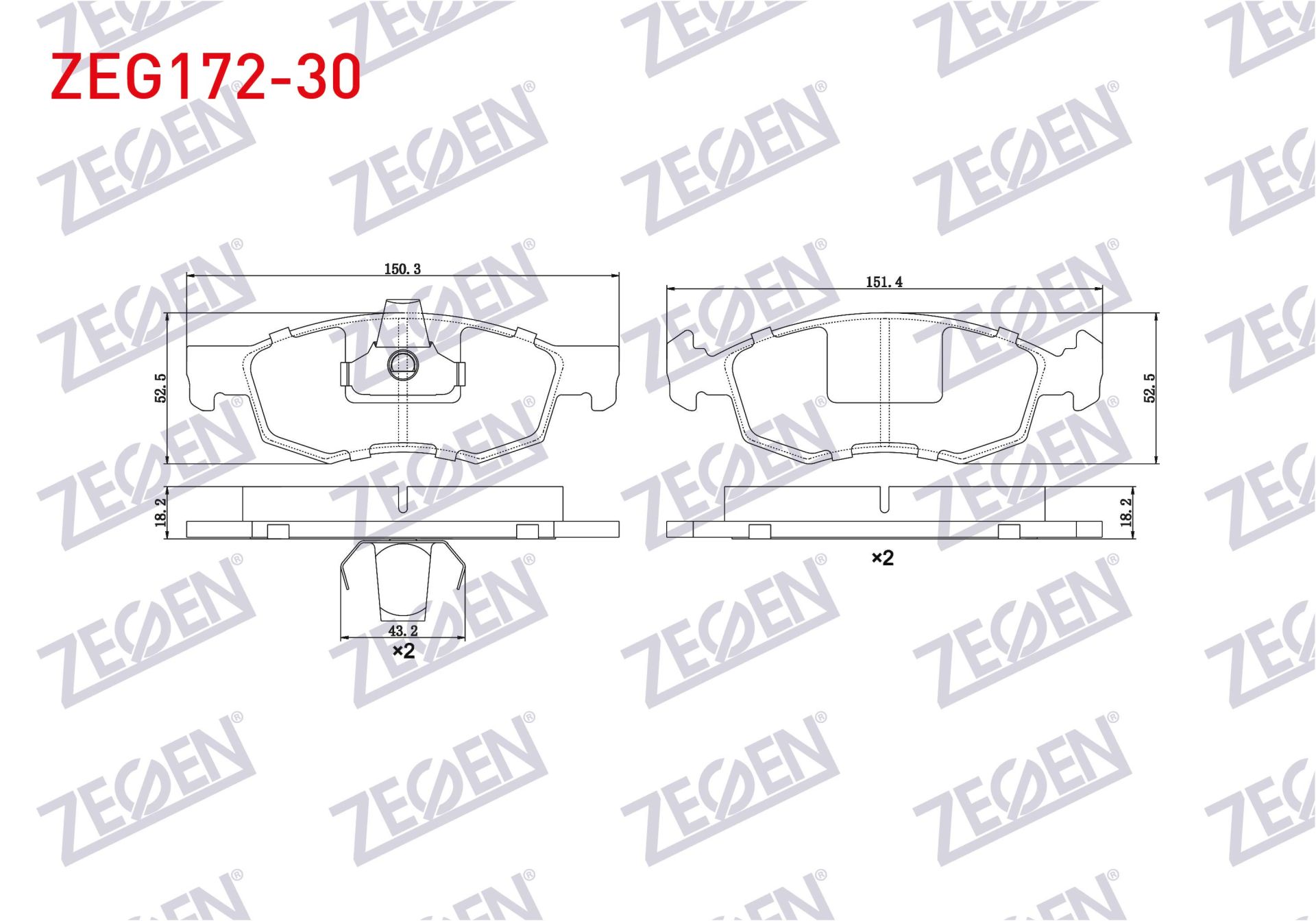Doblo I On Fren Balata Takımı ZEG172-30