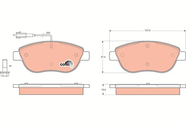Fiat Idea 2003-2007 Arası 1.3 D Multijet, 1.6 D Multijet TRW Marka Ön Fişli Balata
