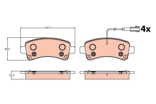 Fiat Ducato 2006-2010 Arası 140 Natural Power TRW Marka Arka Balata Fişli