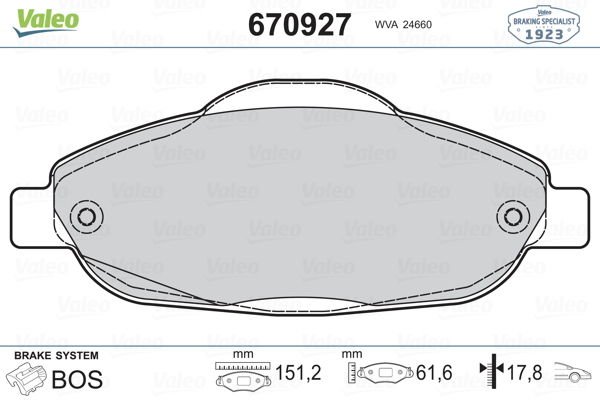 Peugeot 308 2007-2016 Arası 1.6 BioFlex Valeo Marka Ön Balata