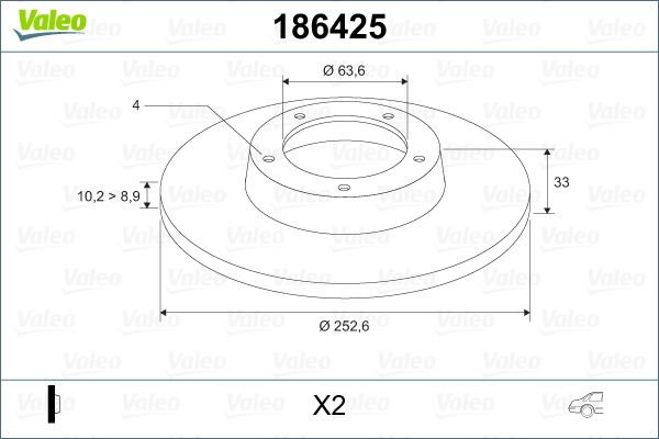 Ford Sierra 1987-1993 Arası 1.6, 1.8, 2.0 Valeo Marka Arka Fren Diski