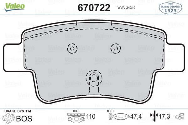 Opel Corsa 2006-2014 Arası 1.2 Valeo Marka Arka Balata