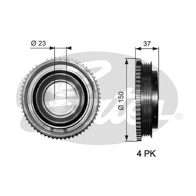 Fiat Panda 2003-2007 Arası 1.2, 1.2 4x4 Gates Marka Krank Kasnağı