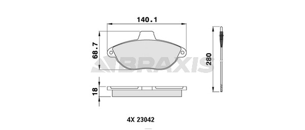 Fiat Scudo 1996-2006 Arası 1.9 TD, 1.6, 1.9 D Braxis Marka Ön Fişli Balata