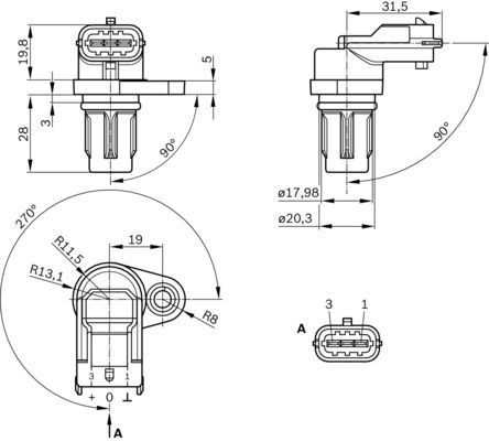 Fiat Punto 2005-2009 Arası 1.2 Bosch Marka Eksantrik Devir Sensörü
