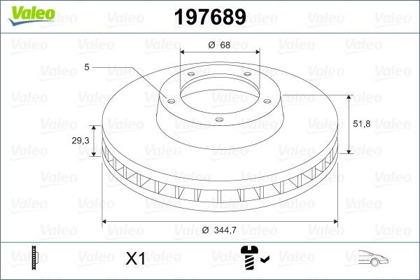 Audi A4 2007-2015 Arası S4 quattro Valeo Marka Ön Fren Diski