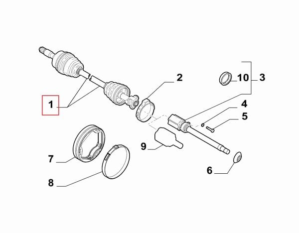 Egea 1.4 T-Jet Ön Sağ Komple Aks (Lalesiz) Opar