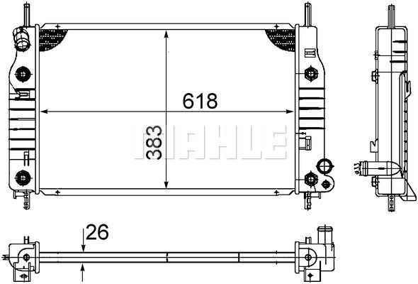 Ford Mondeo 1993-1996 Arası 1.6 i 16V, 1.8 i 16V, 2.0 i 16V Behr Marka Su Radyatörü