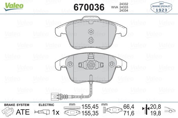 Volkswagen Sharan 2010-2014 Arası 2.0 TFSI Valeo Marka Ön Balata