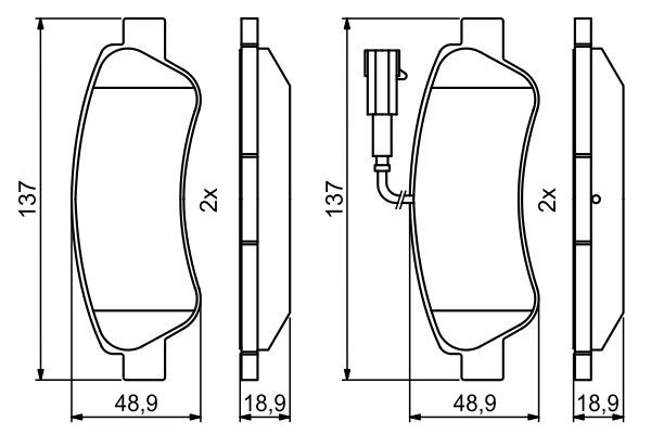 Fiat Ducato 2006-2010 Arası 140 Natural Power, 150 Multijet 2,3 D, 115 Multijet 2,0 D, 180 Multijet 3,0 D, 130 Multijet 2,3 D Bosch Marka Arka Fişli Balata