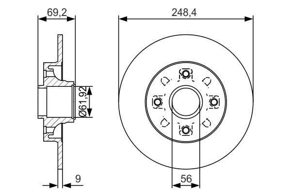 Peugeot 307 2000-2012 Arası 1.6, 1.6 16V Bosch Marka Fren Diski