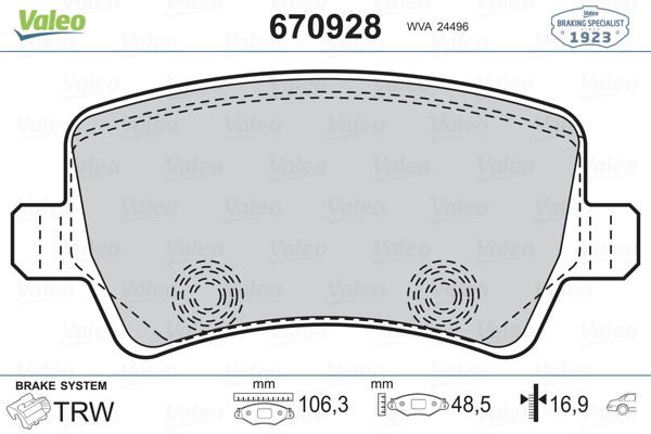 Ford Galaxy 2006-2015 Arası 2.0 TDCi Valeo Marka Arka Balata