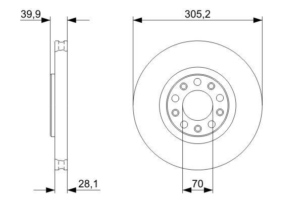 Alfa Romeo 159 2005-2012 Arası 1.9 JTDM 16V Bosch Marka Ön Fren Diski