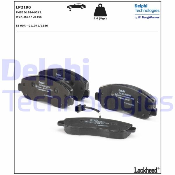 Renault Master 2011-2015 Arası 2.3 dCi 100 FWD, 2.3 dCi 125 FWD Delphi Marka Ön Balata