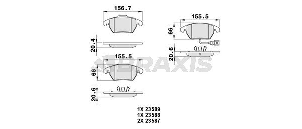 Volkswagen Passat 2005-2015 Arası 1.8 TSI Braxis Marka Ön Balata Fişli