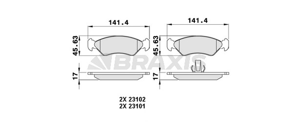 Ford Fiesta 1983-2006 Arası 1.4 Braxis Marka Ön Balata Fişsiz