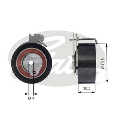 Peugeot 206 1998-2012 Arası 1.6 16V Gates Marka Vantilatör Kayış Gergi Rulmanı