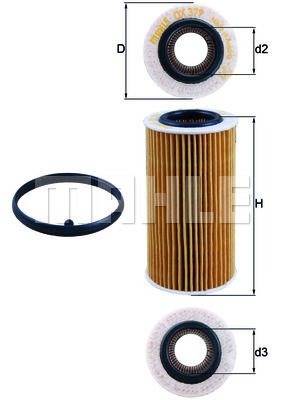 Volkswagen Golf 2003-2014 Arası 2.0 FSI, 2.0 R 4motion, 2.0 GTi Mahle Marka Yağ Filtresi