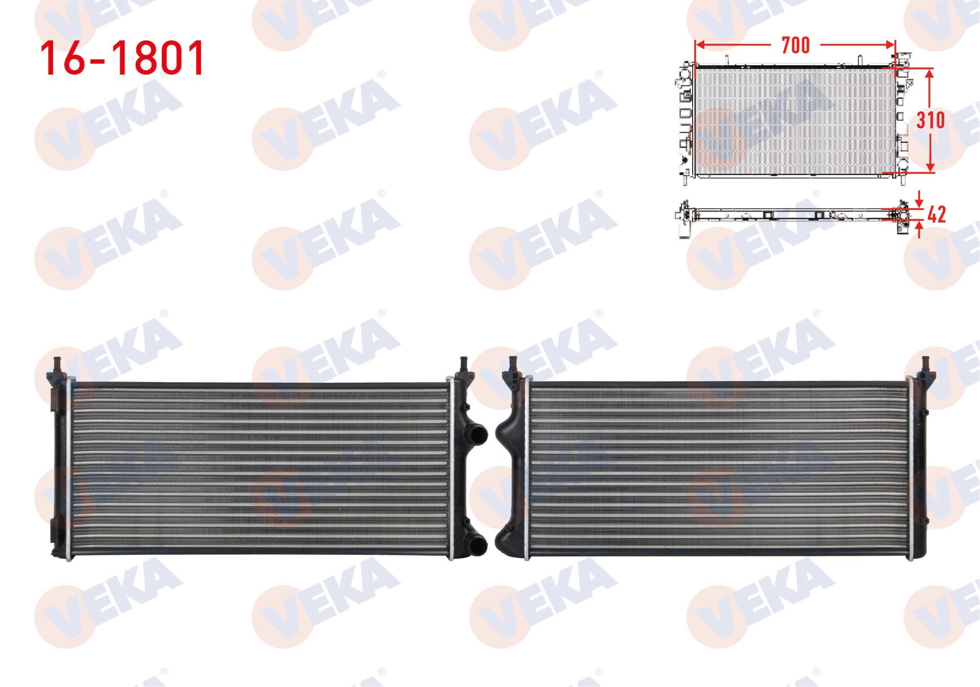 Doblo 1.9 JTD Su Radyatörü Veka 16-1801