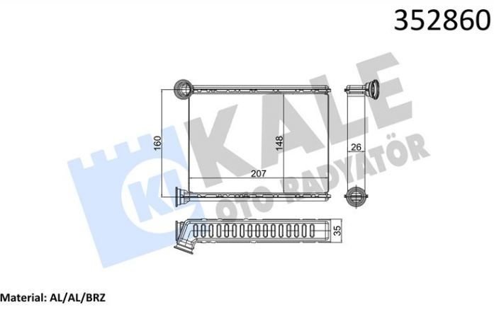 Megane IV 1.6 dci Kalorifer Radyatörü Kale KAL-352860