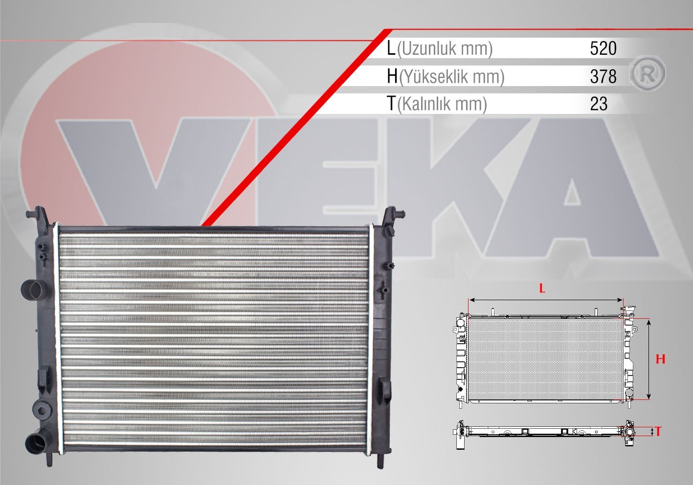 Palio 1.4 8V Su Radyatörü Veka