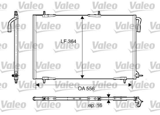 Peugeot 206 1998-2012 Arası 1.4 i, 2.0 HDI 90, 1.1 i, 2.0 S16, 1.9 D, 1.4 HDi Valeo Marka Klima Radyatörü