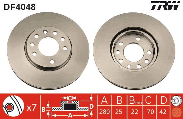 Opel Meriva 2003-2010 Arası 1.4 16V Twinport LPG TRW Marka Ön Fren Diski