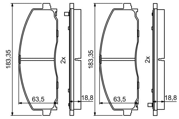 Fiat Freemont 2011-2015 Arası 2.0 JTD 4x4, 2.4, 2.0 JTD, 3.6 4x4 Bosch Marka Ön Balata