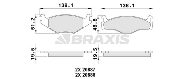 Volkswagen Golf 1989-1998 Arası 1.4, 2.0, 1.8 Syncro, 1.9 TD, GTD, 1.8, 1.6 Braxis Marka Ön Balata