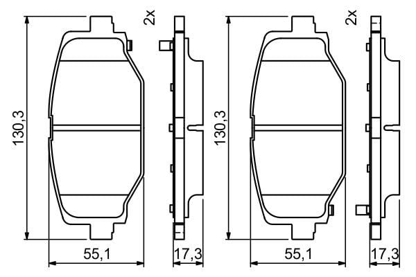 Fiat Freemont 2011-2015 Arası 2.0 JTD 4x4, 2.4, 2.0 JTD, 3.6 4x4 Bosch Marka Arka Balata