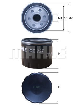 Renault 19 1988-1992 Arası 1.9 D Mahle Marka Yağ Filtresi