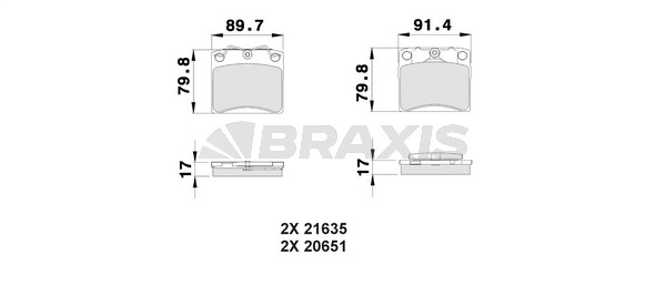Volkswagen Transporter 1990-2004 Arası 2.4 D Syncro, 2.5 TDI, 2.5 Syncro, 1.9 TD, 2.5, 1.9 D, 2.4 D, 2.0 Braxis Marka Ön Balata
